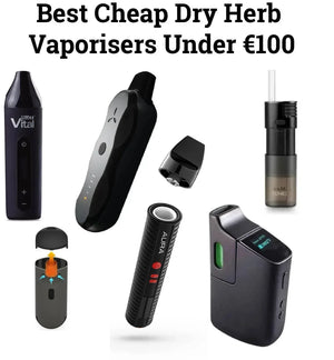 Various affordable dry herb vaporisers with display screens and buttons, under âŹ100.