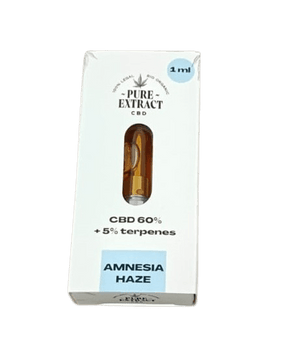 CBD cartridge - 60% CBD - 5% Terpenes - Amnesia Haze 1ml no background