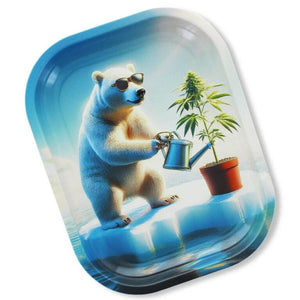 BEUZ Arctic Grower rolling tray small 18x14cm metal tray bear design Malta