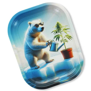 BEUZ Arctic Grower rolling tray small 18x14cm metal tray bear design Malta