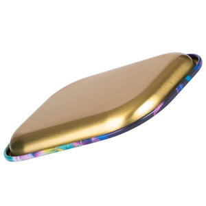 small metal rolling tray BEUZ 18x14cm compact tray gold underside Malta