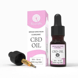 Broad spectrum CBD oil 20 percent, 10ml bottle with dropper and product box