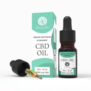Broad spectrum CBD oil 30% 10ml dropper bottle with packaging, 3000mg CBD