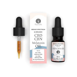 Flowrolls broad spectrum CBD CBN melatonin oil 10ml with measuring dropper