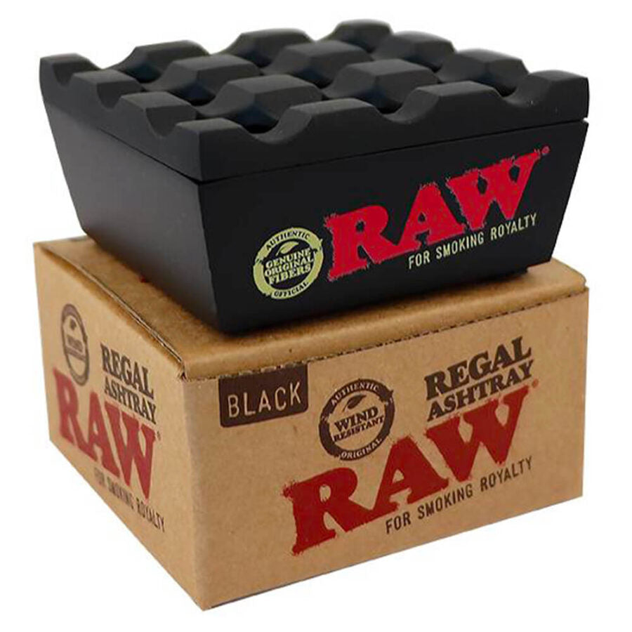 RAW Regal Metal Black Ashtray - with box - Cannabis Clinics Malta