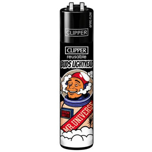 Clipper Classic Large Everyday Heroes Collection refillable lighter featuring Mr. Universe
