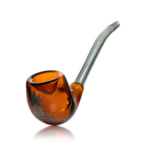 Das Boot Sherlock Pipe – Amber & Black Glass Hand Pipe