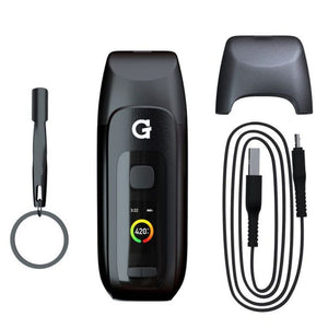 G Pen Dash+ vaporizer with USB-C cable silicone sleeve and loading tool