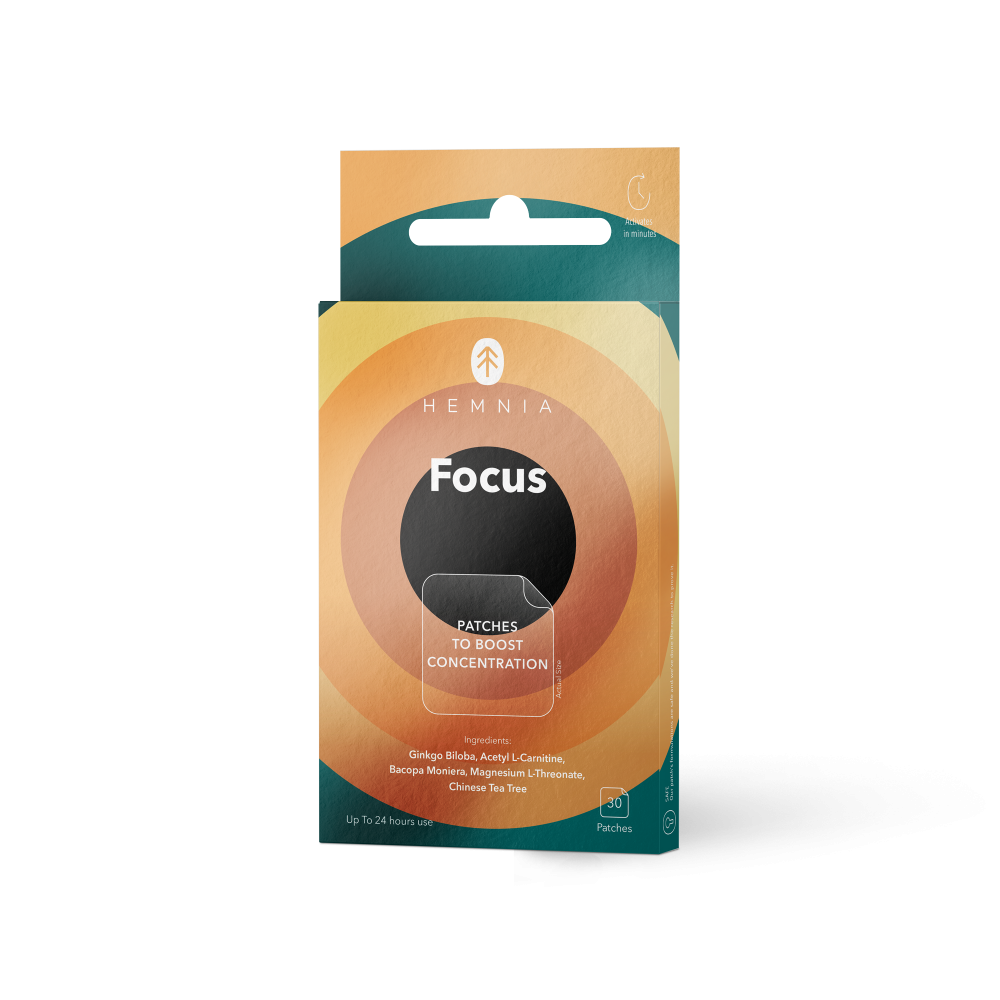 Hemnia Focus concentration support patches 30 pcs with ginkgo and bacopa – Cannabis Clinics Malta