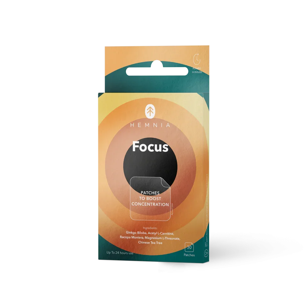 Hemnia Focus concentration support patches 30 pcs with ginkgo and bacopa – Cannabis Clinics Malta