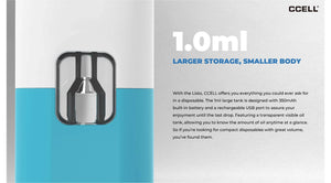 CCELL Listo 1ml - Black - (Empty) Ready To Fill Vape Pen larger storage smaller body