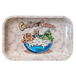 Best Buds Cookies & Cream Metal Rolling Tray – Medium (17 × 28 cm) - Front