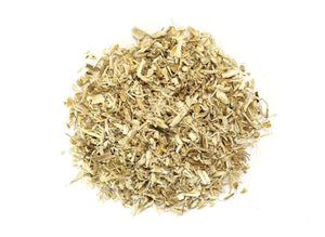 Dried marshmallow root herbal supplement on white background, wellness ingredient Malta