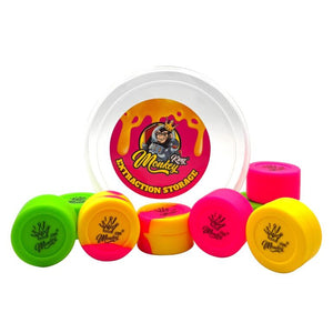 Monkey King silicone concentrate storage containers in assorted colours