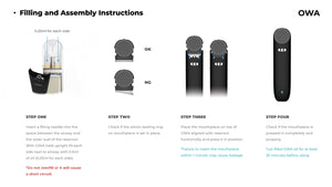 CCELL OWA All Colours (Empty) Vape Pens - 0.5ml filling and assembly instructions