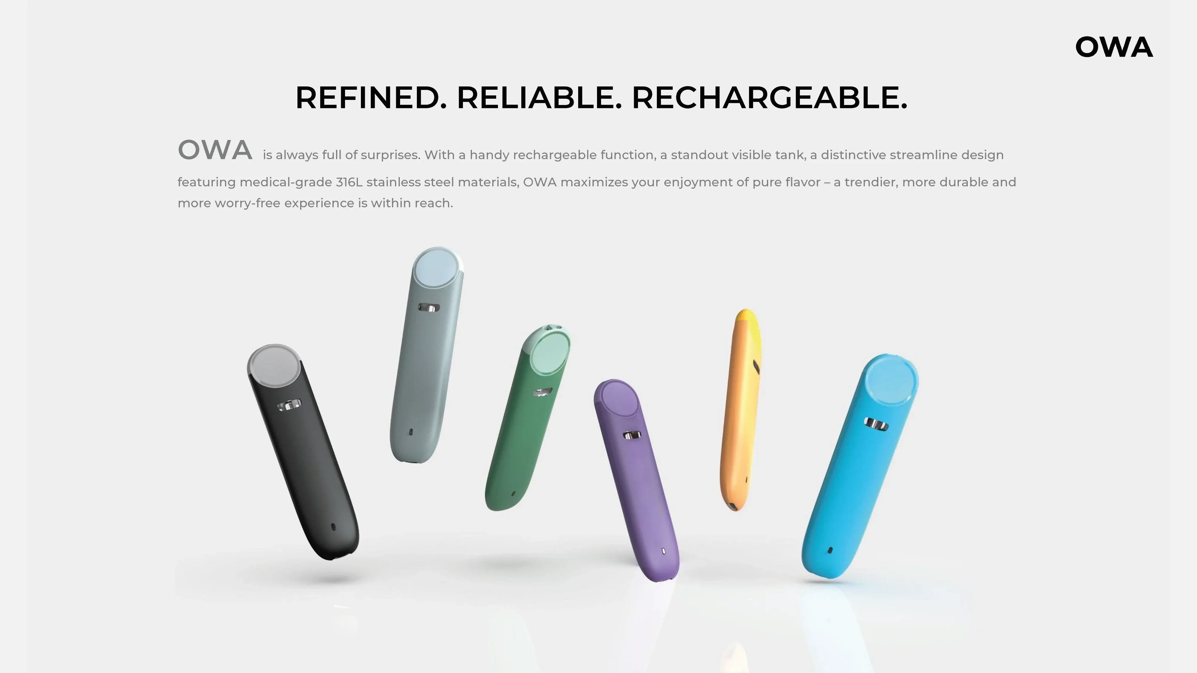 CCELL OWA All Colours (Empty) Vape Pens - 0.5ml refined reliable and rechargeable