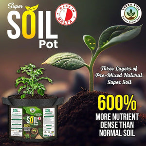 Super soil pot for cannabis plants, enriched soil, plant growth in Malta, nutrient-rich gardening