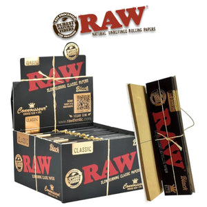 RAW Black Classic Connoisseur King Size Slim + Tips with display box