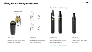 CCELL Sima White - 10 pcs - empty disposables - 1ml filling and assembly instructions