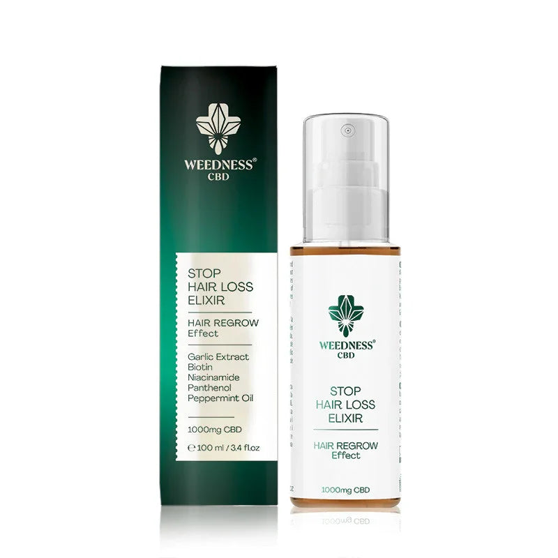 CBD Stop Hair Loss Elixir with Garlic & Caffeine – Hair Regrowth Treatment Malta