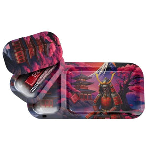 V-Syndicate Duotray Shogun metal rolling tray with removable stash tray