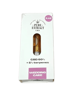 CBD cartridge - 60% CBD - 5% Terpenes - Wedding Cake 1ml no background