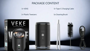Yocan Veke grinder kit contents USB C cable brush tweezers electric grinder set
