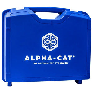 Blue Alpha-CAT cannabinoid test kit case for cannabis lab testing