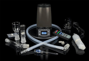 Arizer Extreme Q desktop vaporizer complete kit with balloon bags, whip tubing and remote control