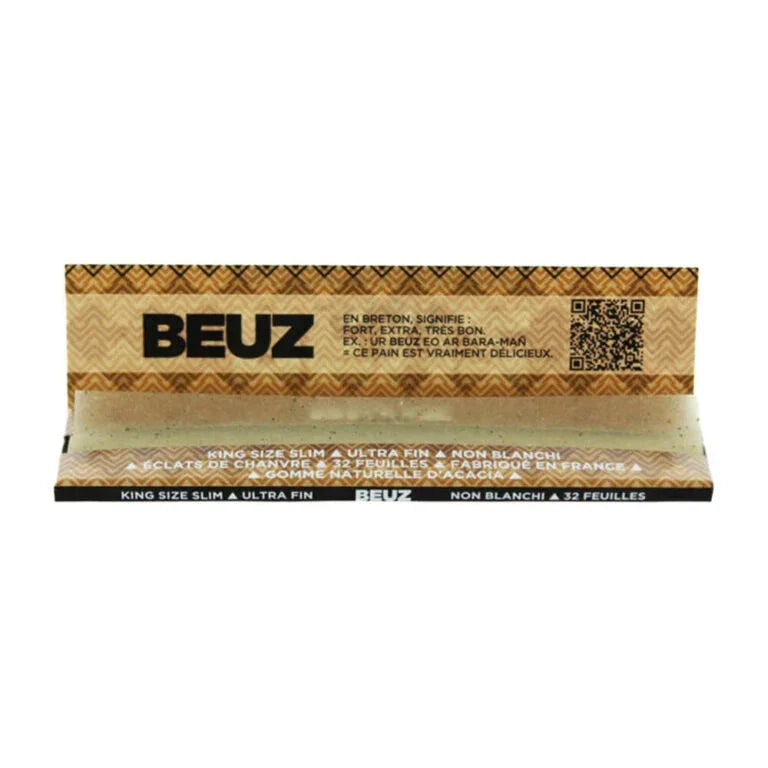 Beuz Slim Star unbleached King Size Slim rolling papers 32 pack