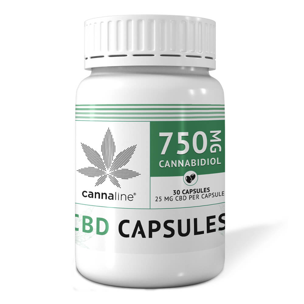 Cannaline CBD Capsules 750mg bottle – 30 capsules 25mg CBD each