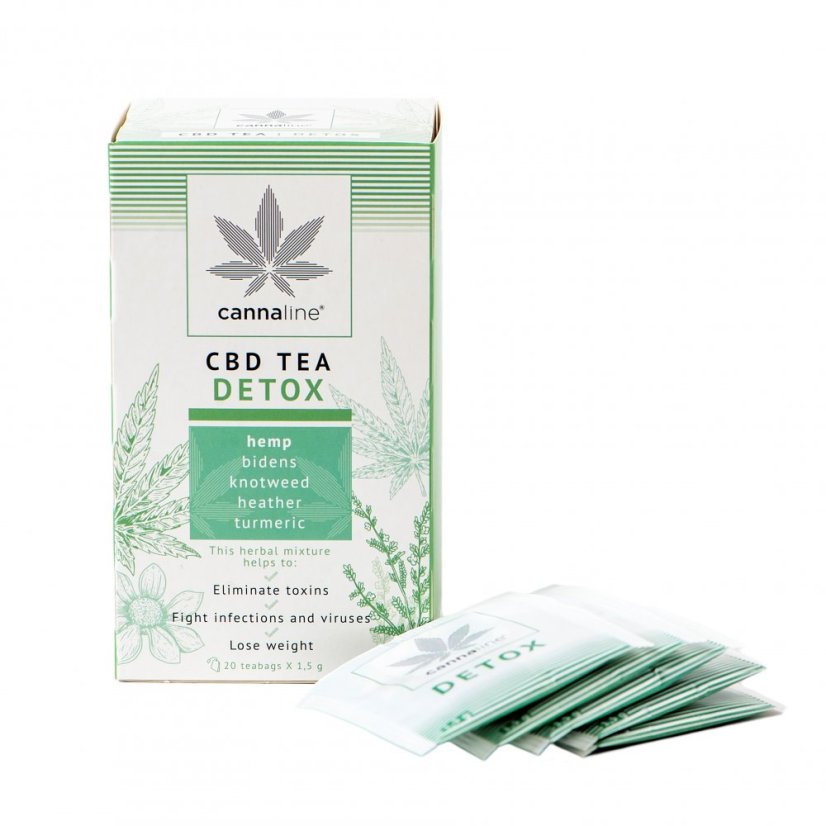 CBD Tea Detox 30g herbal hemp detox tea with turmeric and mint Cannaline Malta