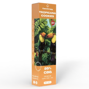 Image 4:
Tropicana Cookies CBG vape pen with premium terpene blend by Canntropy