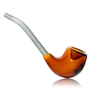 Das Boot Sherlock Pipe – Amber & Black Glass Hand Pipe side view