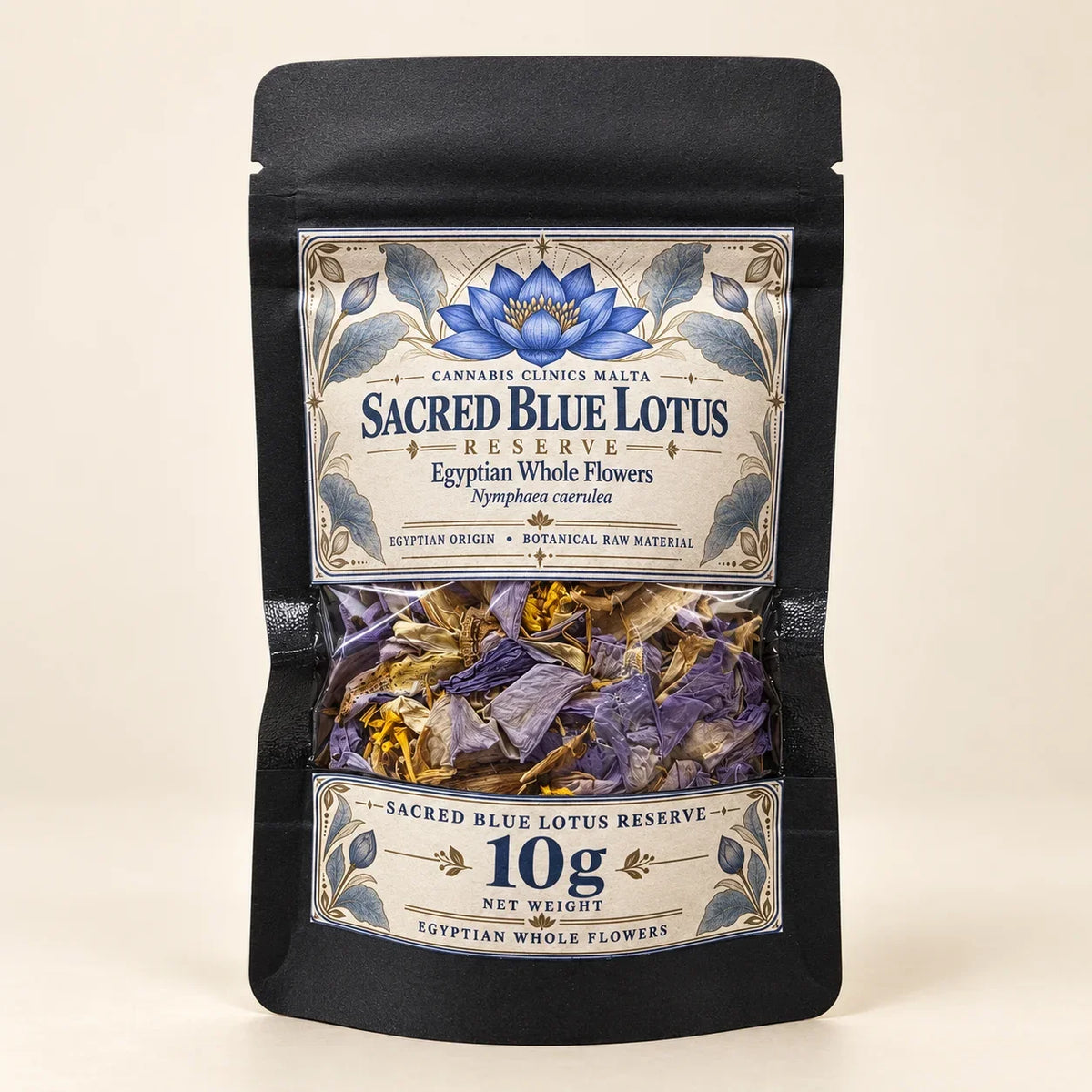 10g Sacred Blue Lotus Reserve Egyptian whole flowers pouch