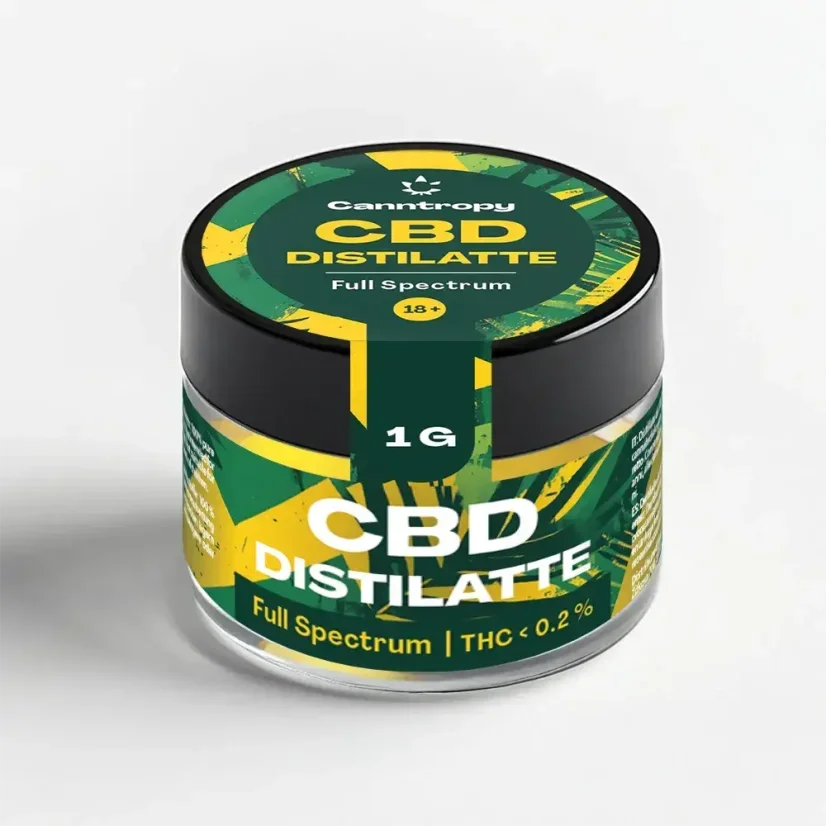 Full Spectrum CBD Distillate 1g – THC & 0.2% (For Processing Use Only)
