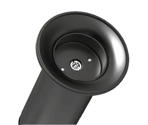 Close-up of a black butane torch lighter nozzle, cannabis accessory for smoking.