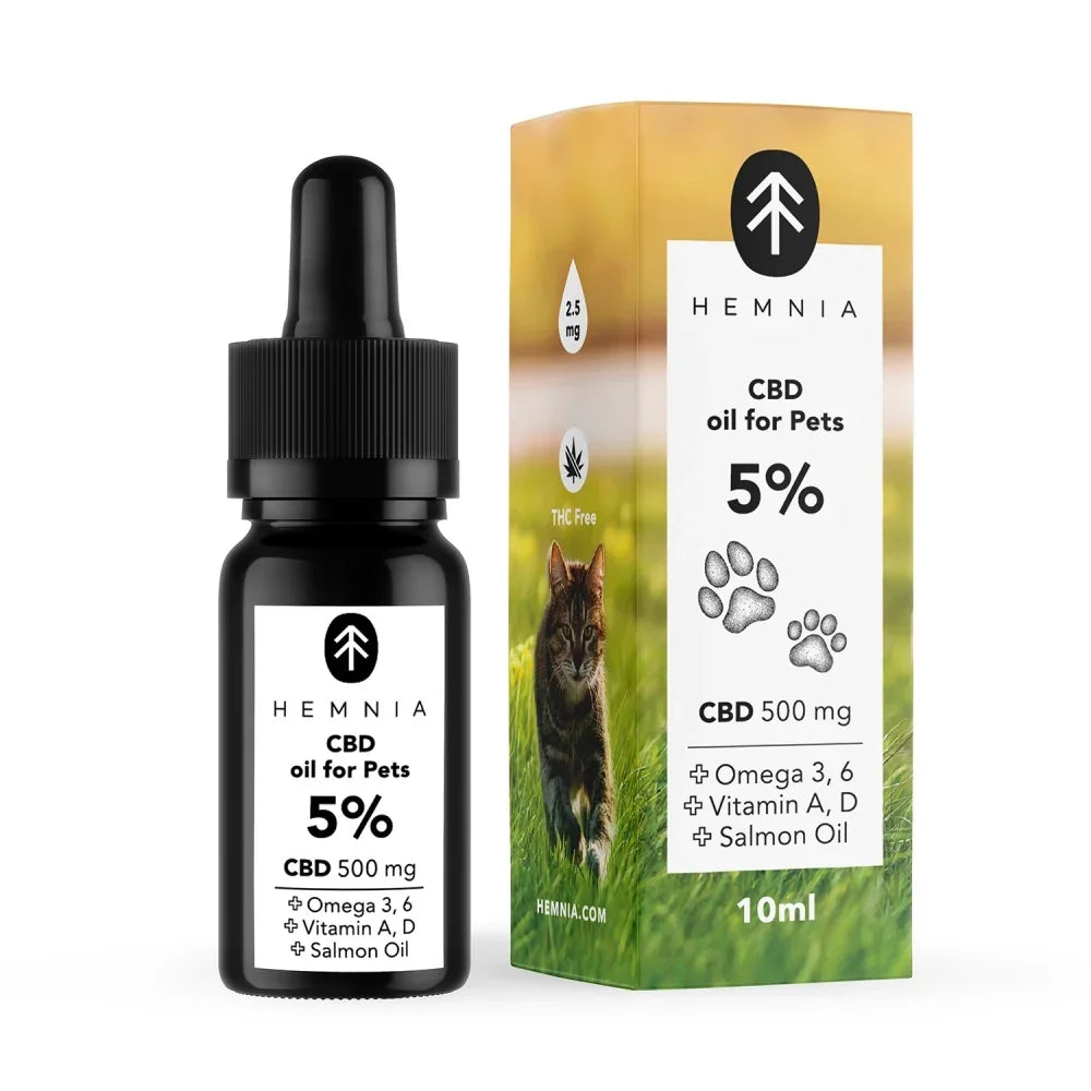 Hemnia CBD in Salmon Oil for Animals – 5% CBD (500 mg, 10 ml) Cannabis Clinics Malta