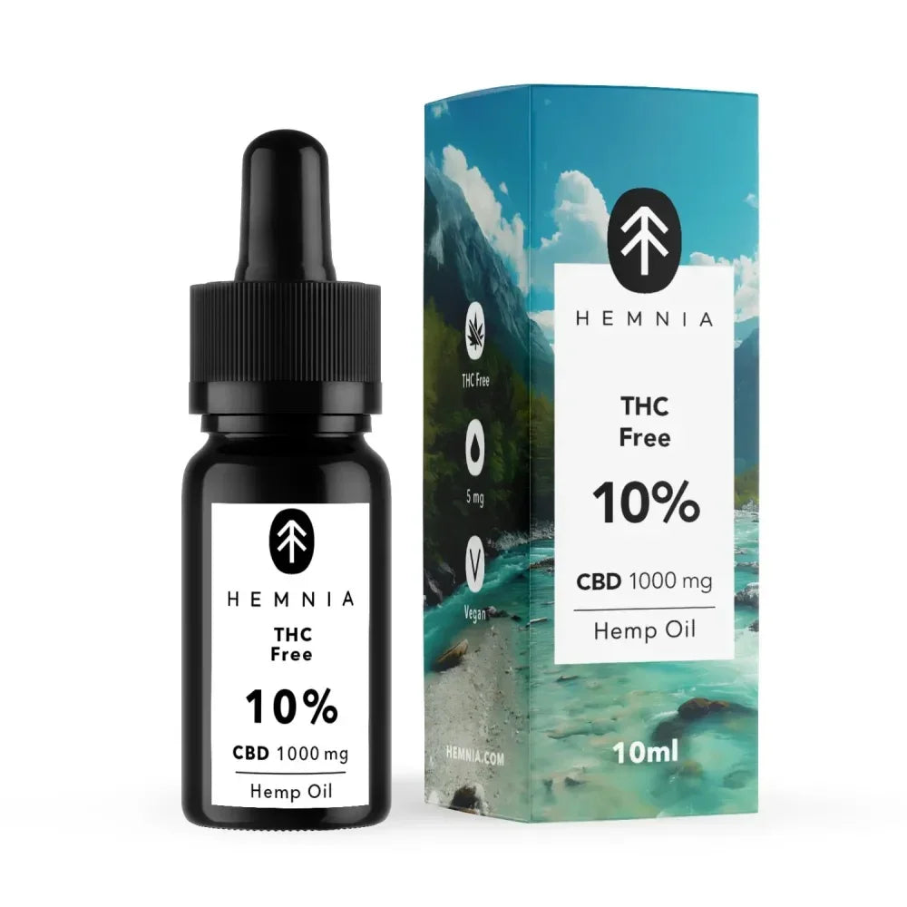 Hemnia CBD Oil 10% THC-Free – 1000mg Isolate | 10ml Cannabis Clinics Malta