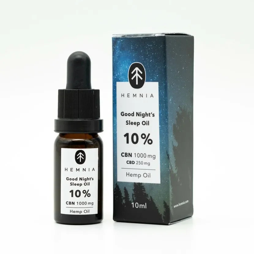 Hemnia Good Night’s Sleep Hemp Oil 10% – 1000 mg CBN + 250 mg CBD (10 ml) now at Cannabis Clinics Malta