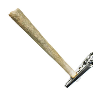 Metal joint holder clip holding a rolled joint away from fingers