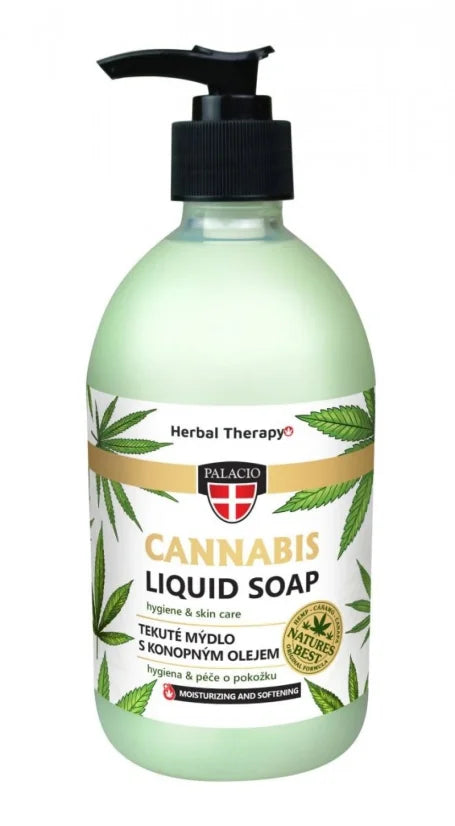 Palacio Cannabis Liquid Soap 500ml with hemp seed oil pump bottle Malta