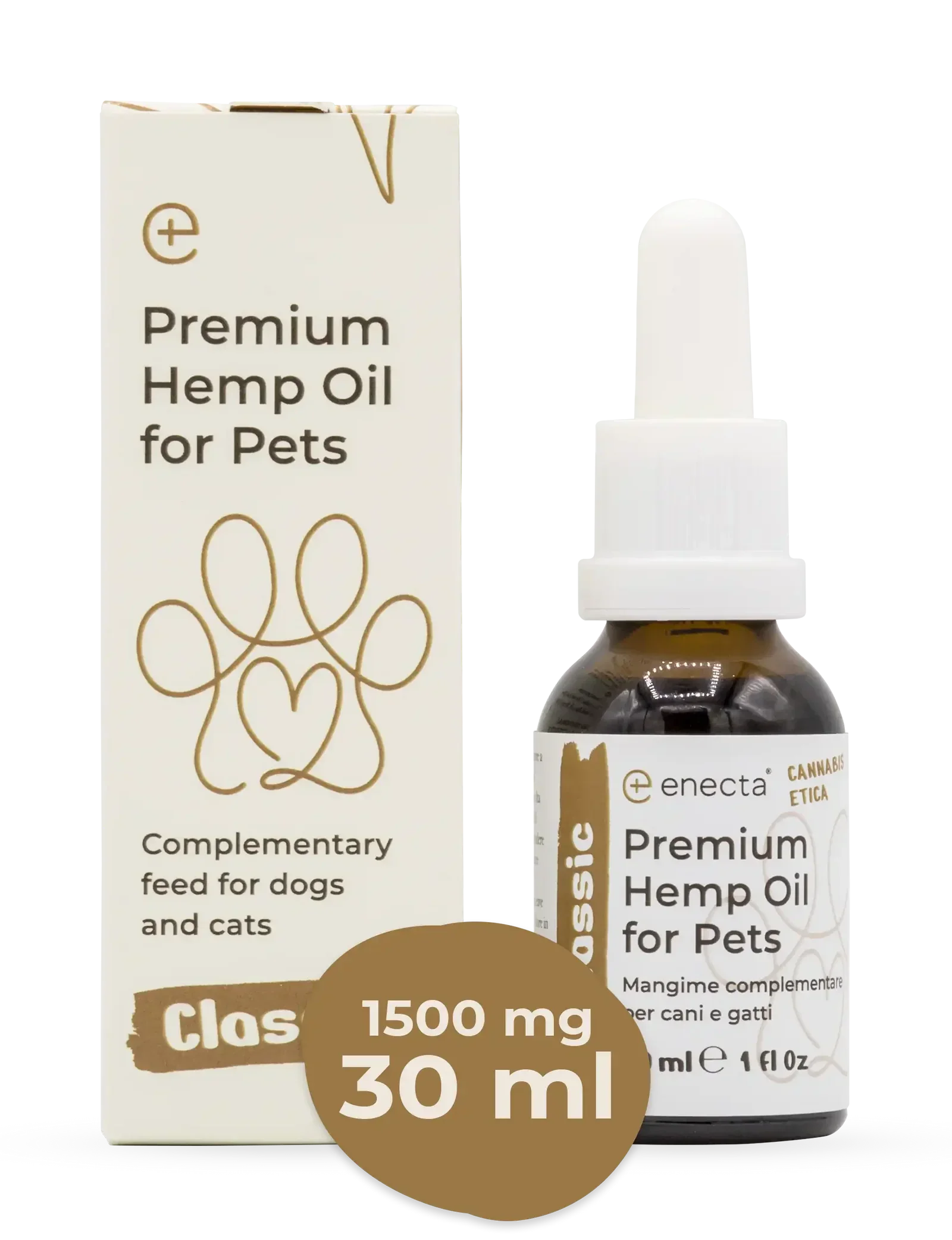 CBD Oil for Pets by Enecta - 5% CBD - Cats and Dogs - 30ml new packaging