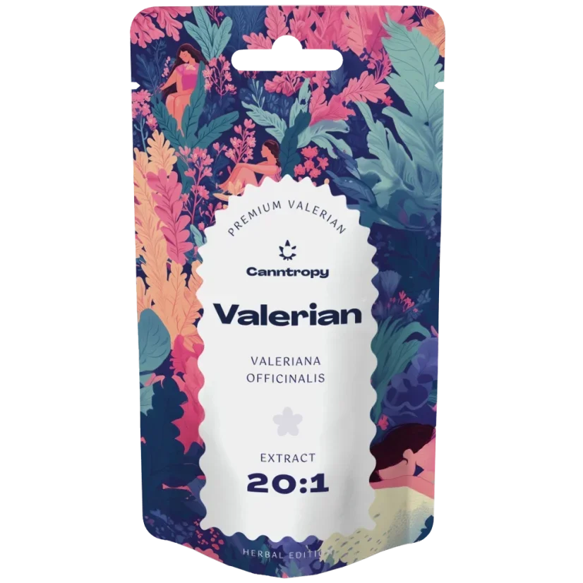 Cannabis Clinics Malta - Valerian Root Extract 20:1 (Valeriana officinalis) – 5 g / 10 g - Front of Pouch