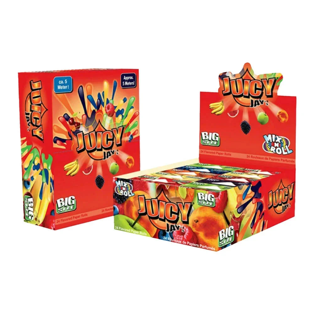 Juicy Jay 5m flavoured rolling papers roll cut to size slim paper Malta bubblegum banana rum
