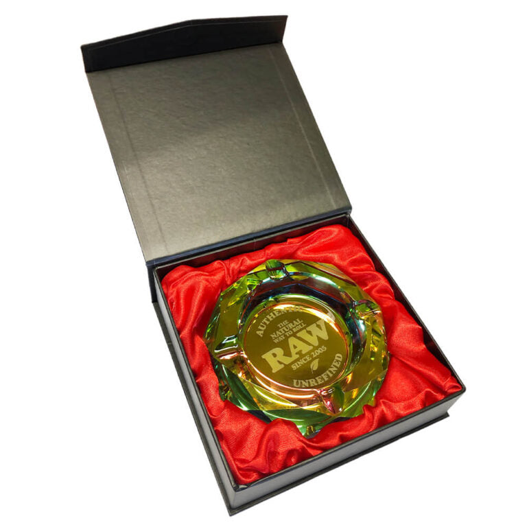 RAW rainbow glass ashtray with gift box premium prism ashtray Malta smoking accessory