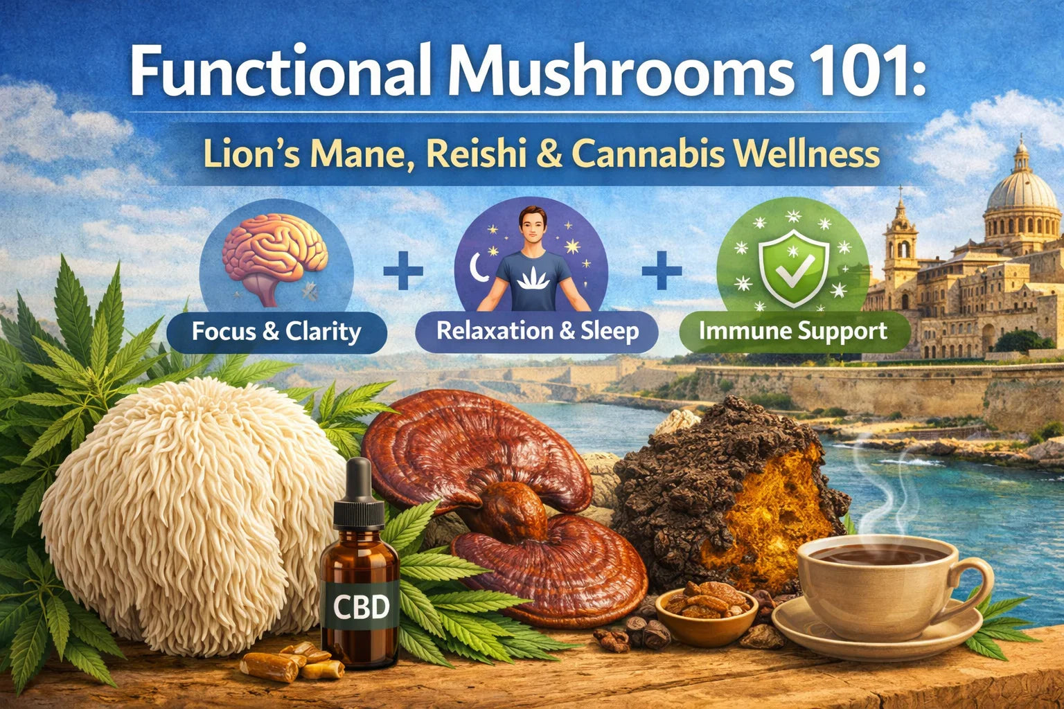 Functional Mushrooms 101: Lion’s Mane, Reishi & Cannabis Wellness