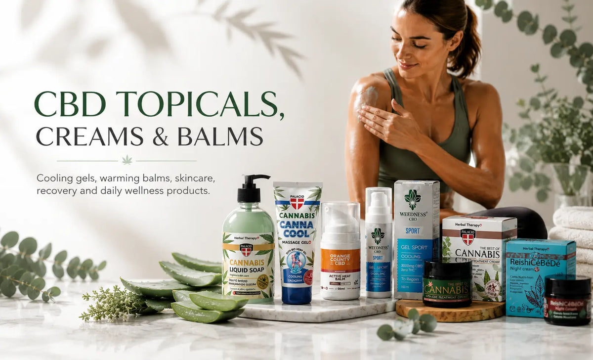 CBD topicals creams balms skincare and wellness products available in Malta