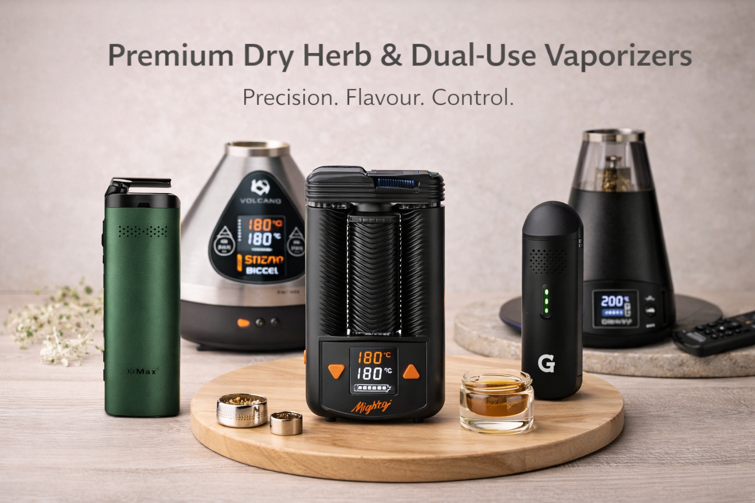 Selection of premium dry herb and dual-use vaporizers for legal use in Malta
