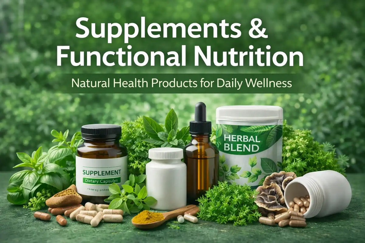 Supplements & Functional Nutrition collection featuring herbal blends, capsules, and natural wellness products in Malta